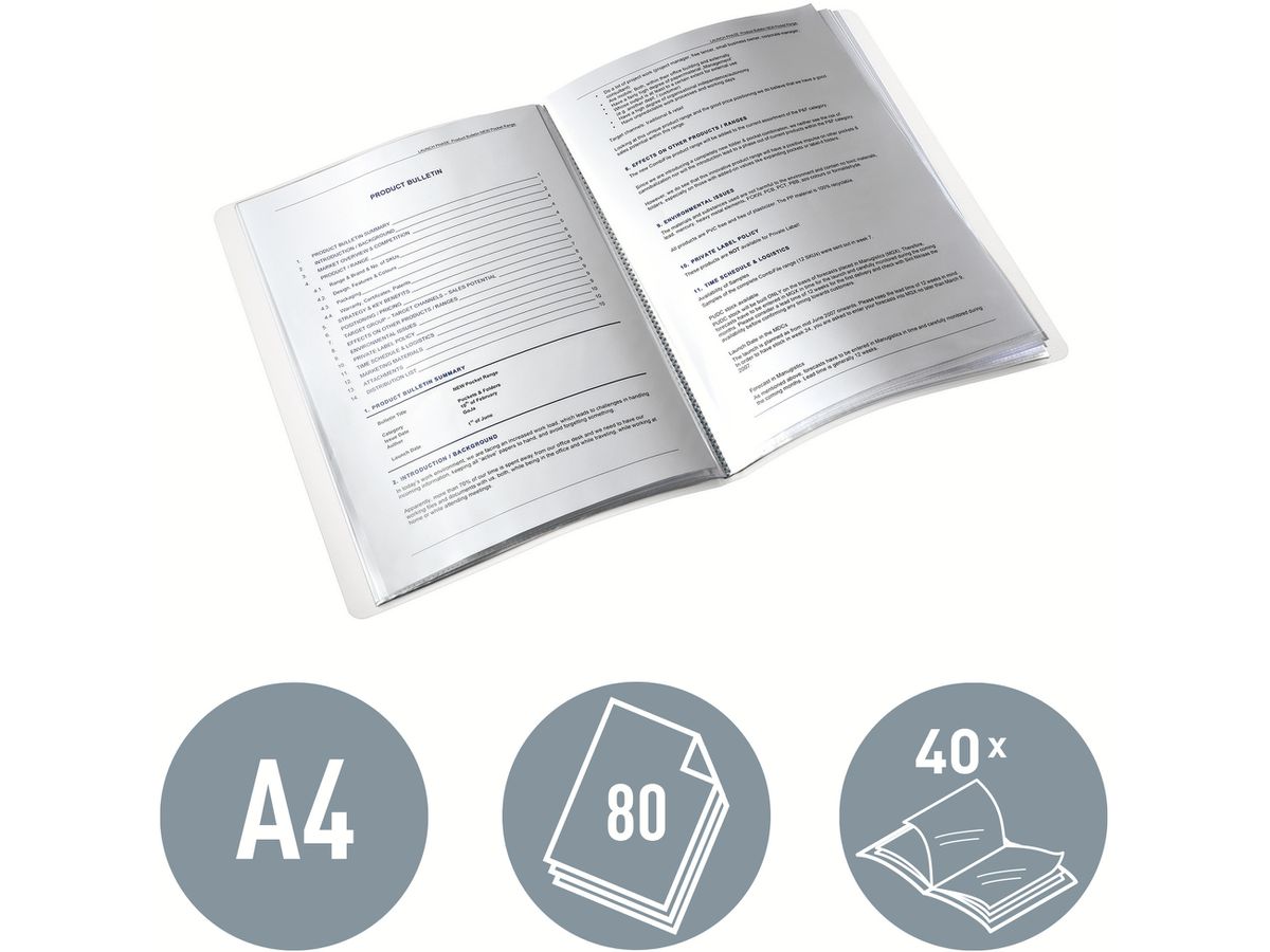 LEITZ Livre présentation WOW PP A4 4632-00-26 rouge 40 pochettes (4002432135134)