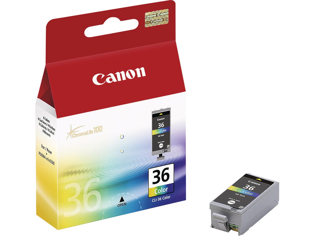 CANON Tintenpatrone color CLI-36 PIXMA mini220 250 Seiten (4960999391762)