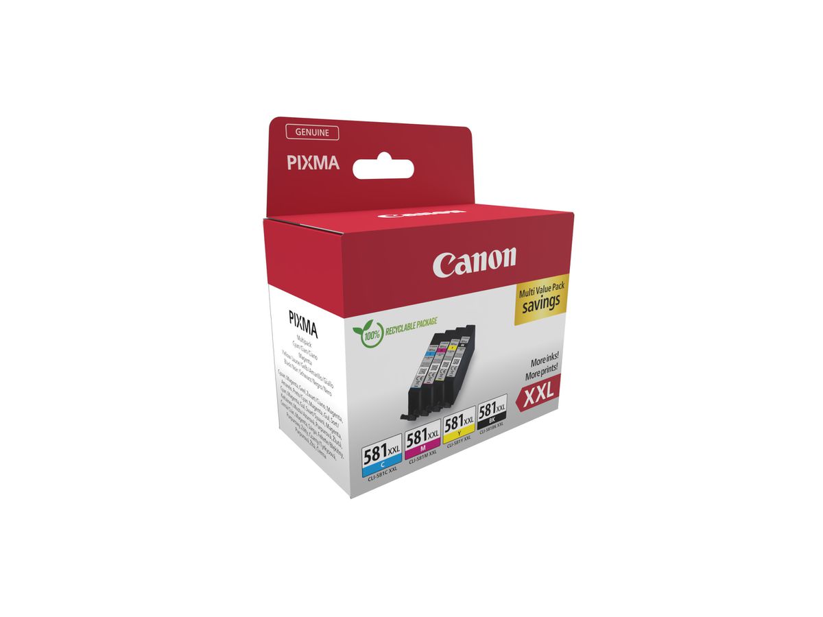 CANON Multipack Tinte XXL BKCMY CLI-581XXL Pixma TR7550 4x11.7ml (8714574679068)