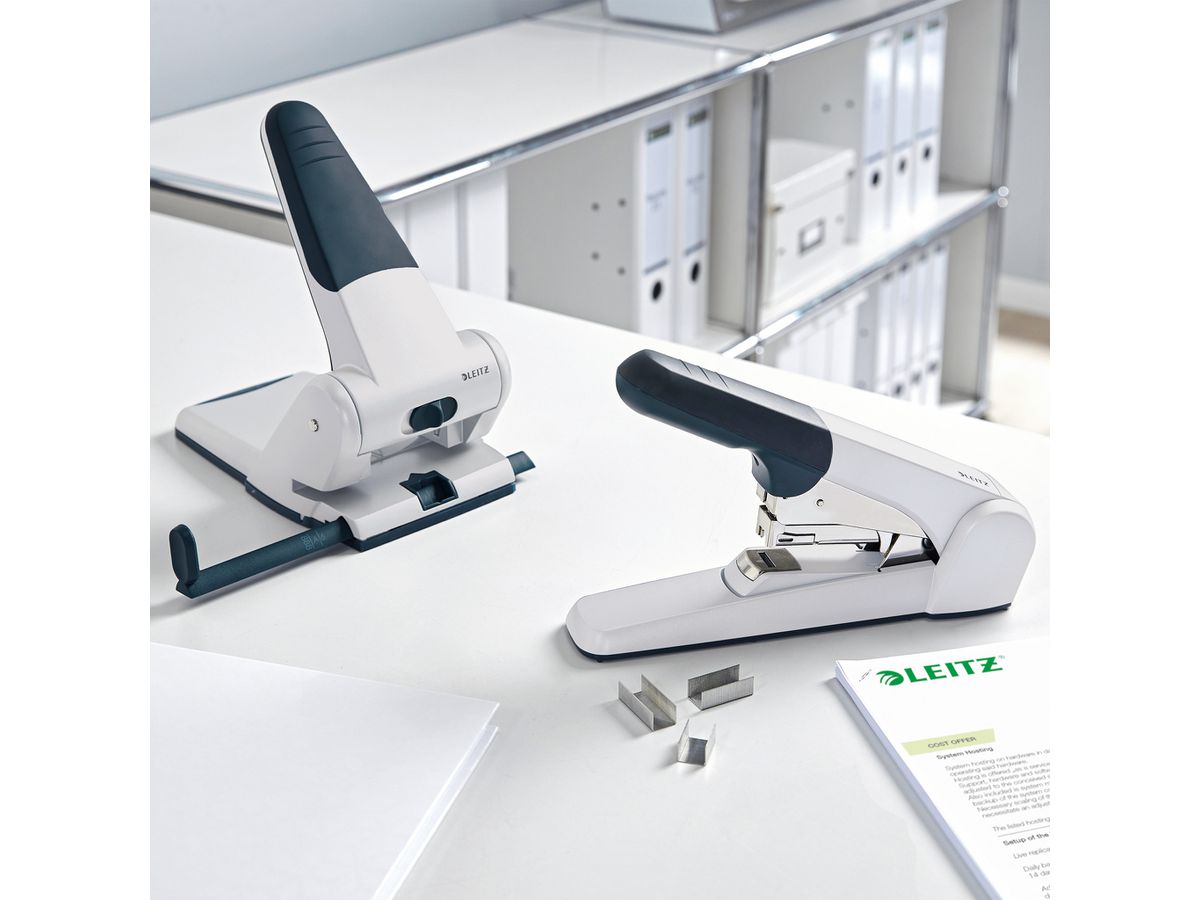 LEITZ Cucitrice Flat 5552 55520084 grigio chiaro 2-60 fogli (4002432363995)