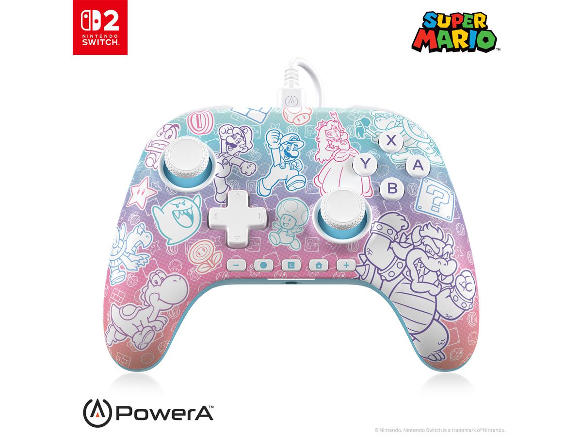 POWER A Advantage Wired Controller NSGP0526-01 NSW2, Mushroom Kingdom (0617885153310)