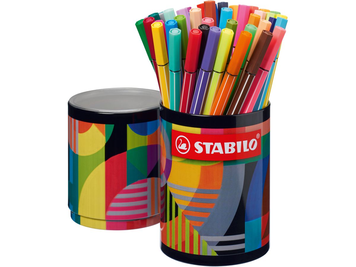 STABILO Fasermaler Pen 68 Arty 1mm 68/45-2-20 Metalletui,rund 45 Stück (4006381601429)