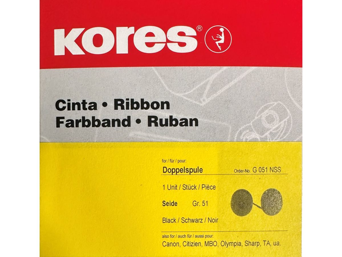 KORES Farbband Seide schwarz-rot Gr.51S/U Adler usw. 13mmx6m (4045257605123)