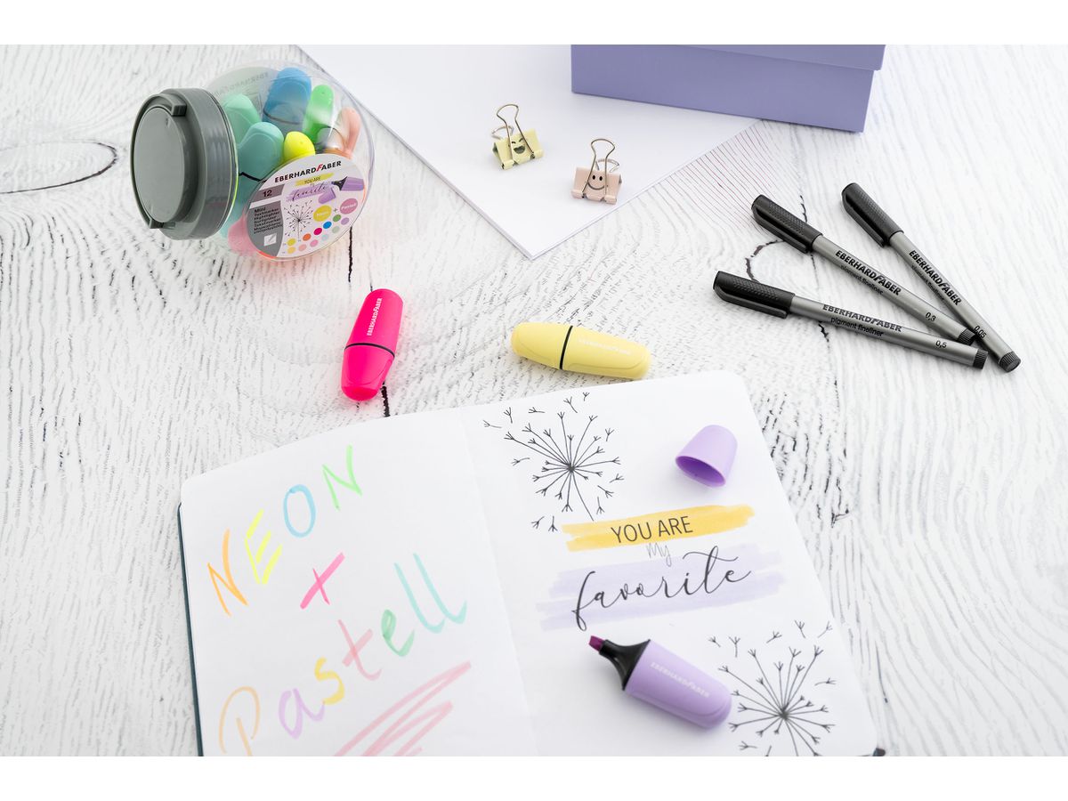 EBERHARD FABER Mini bomboniera evidenziatore 551431 pastel/neon 12 pezzi (4087205514316)