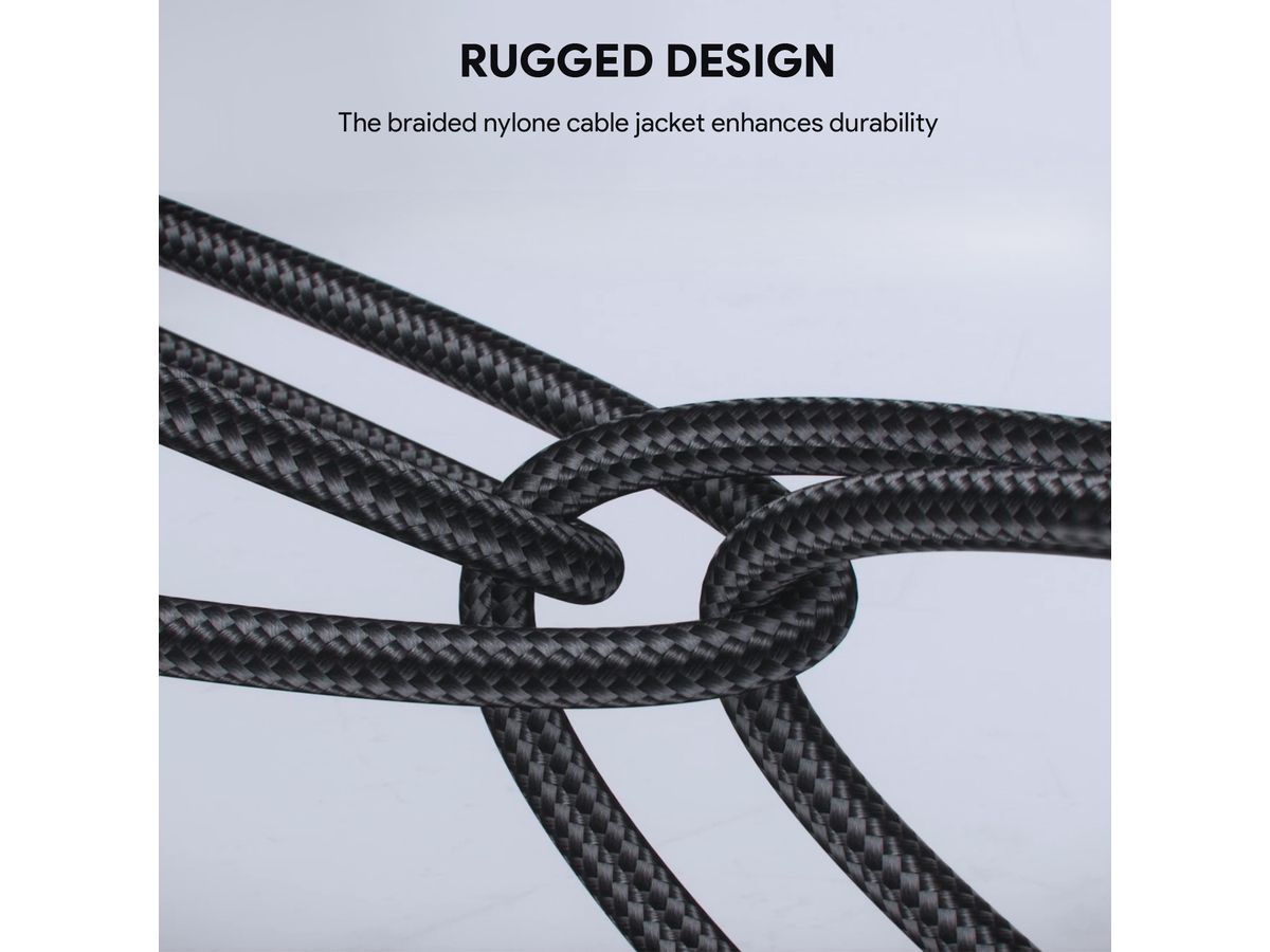 AUKEY Cable USB-C-to-C KevlarCore CB-NCC1 BK Nylon Braided,1.0m,60W, Bl. (0689323785360)