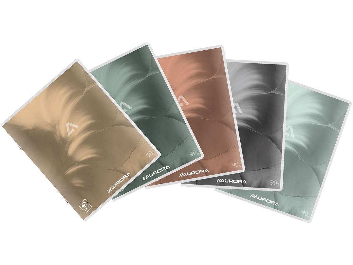 AURORA Carnet de notes A5 136MQ10 quadrillé assorti (5411028012985)