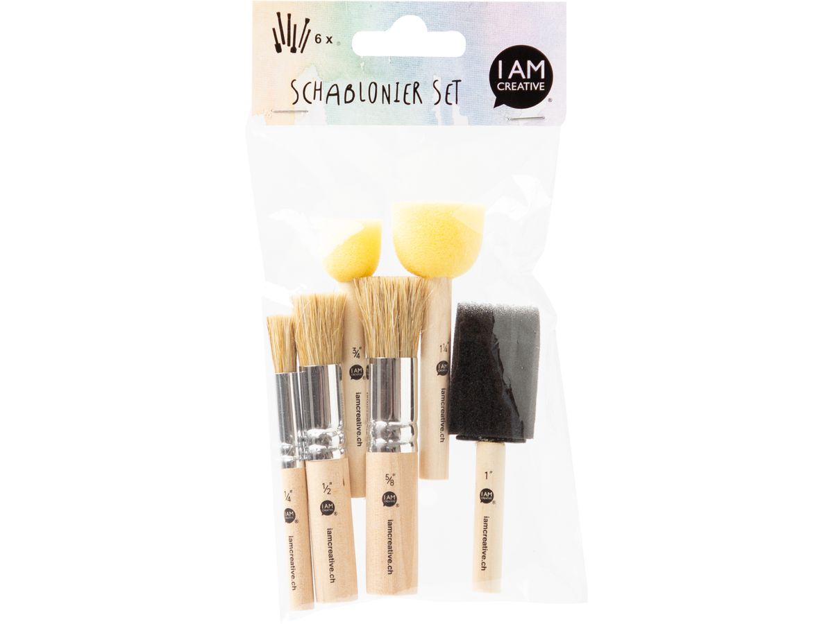 I AM CREATIVE Schablonierpinsel Set 1011.34 6-teilig (7611983250318)
