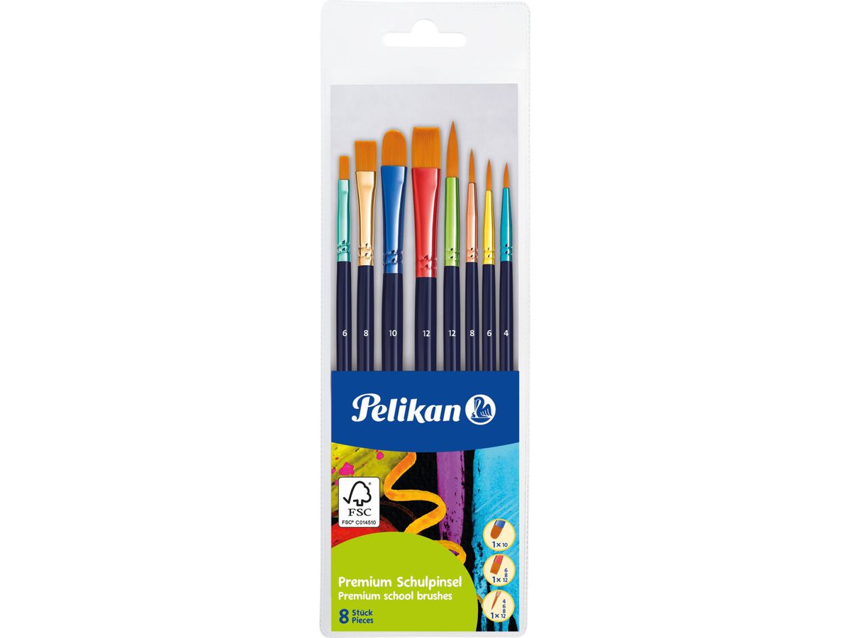 PELIKAN Pinselset Premium 701181 8 Pinsel (4012700701183)