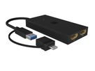 ICY BOX Mobiler USB-Dual HDMI Splitter IB-SPL1029AC USB 3.2 Type-A / C (4250078173403)