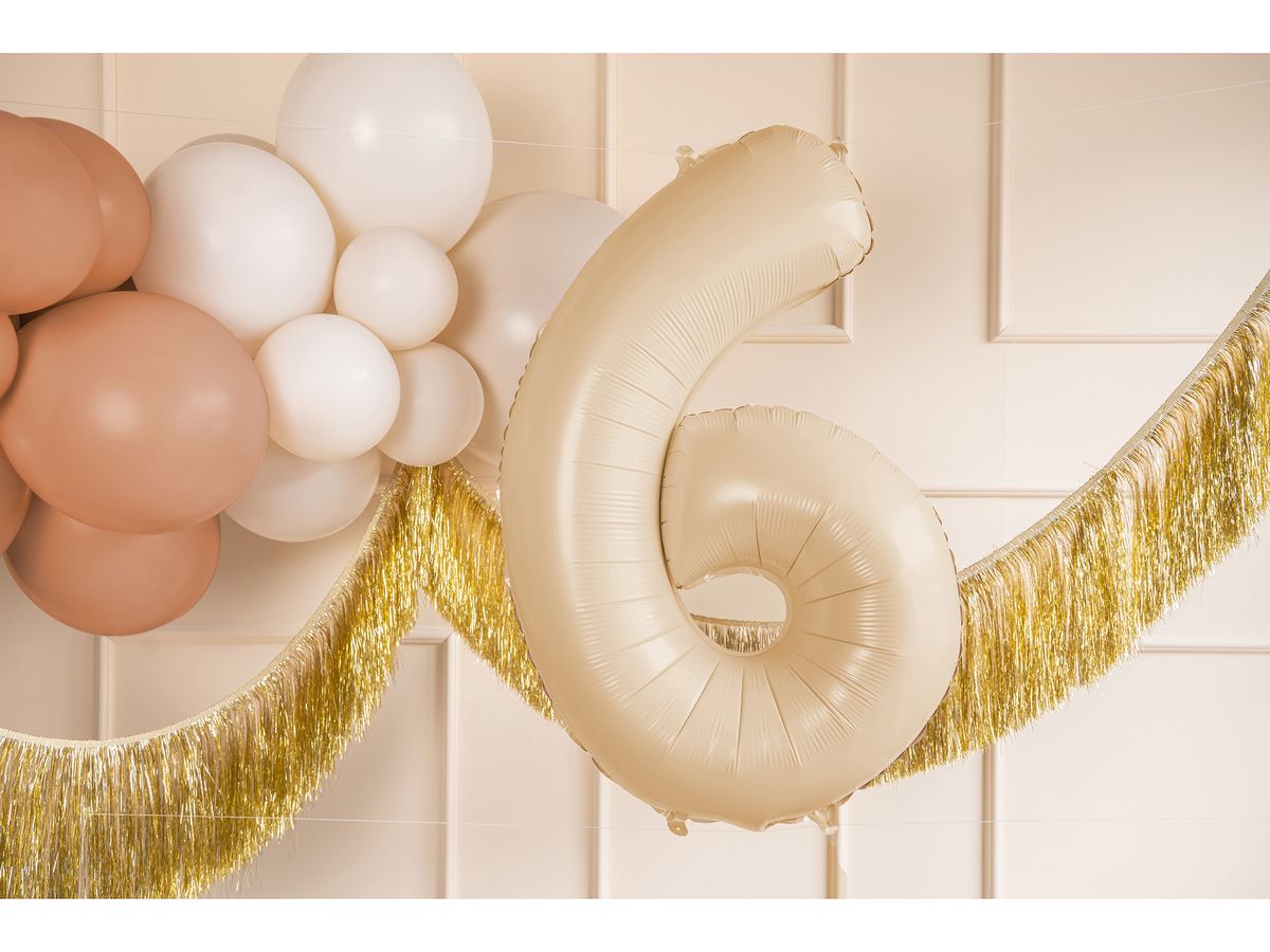 PARTYDECO Palloncino in foil no. 6 72cm FB230P-6-013 beige (5904555035188)