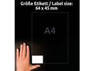 AVERY ZWECKFORM Etiketten 64x45mm 3671 weiss 1800 Stk./100 Blatt (4004182036716)