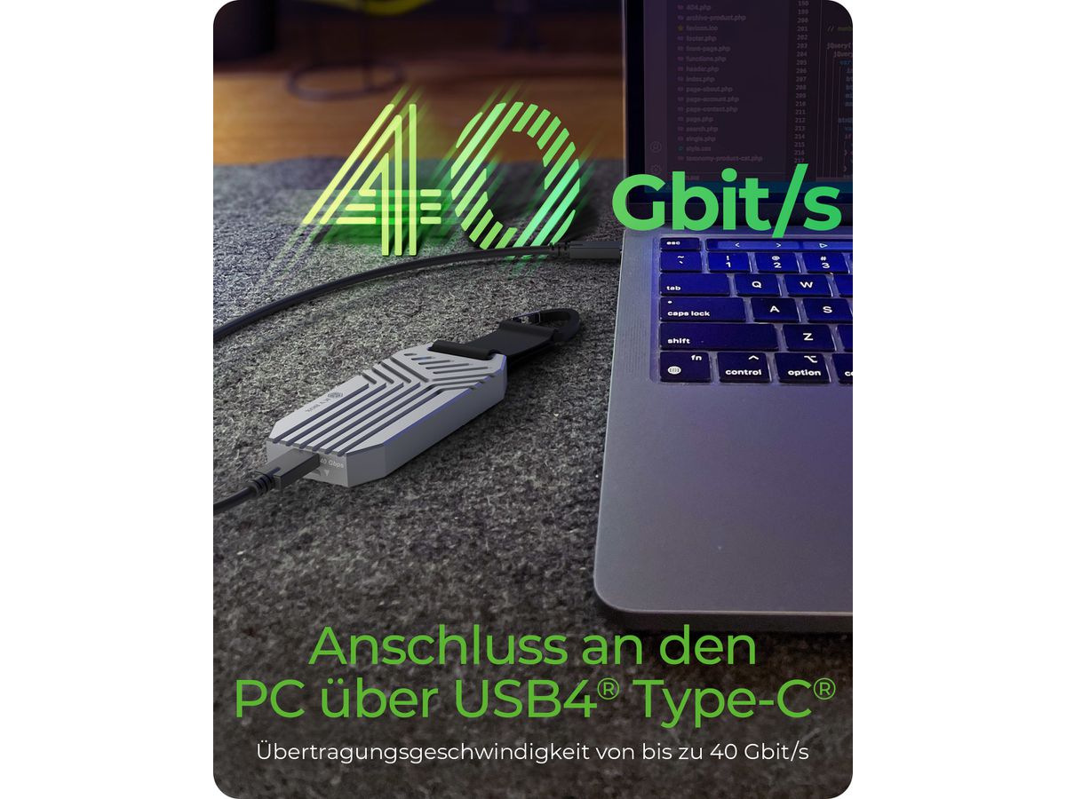 ICY BOX USB4 M.2 NVMe Gehäuse IB-1919M-C42 40 Gbit/s (4250078174479)