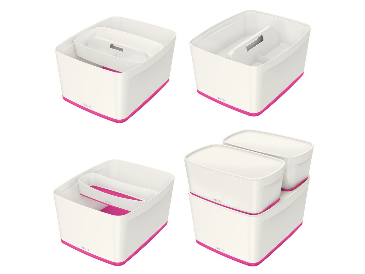 LEITZ MyBox L avec couvercle 18lt 52161023 blanc/pink (4002432116478)