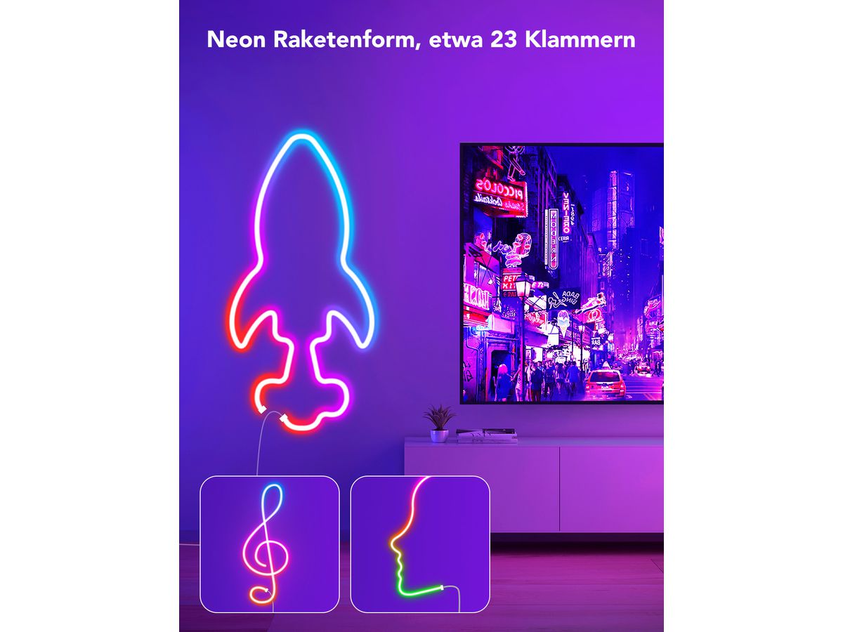 GOVEE Clip di montaggio H1000001 per Neon Rope Light 20 pezzi (6974316992295)