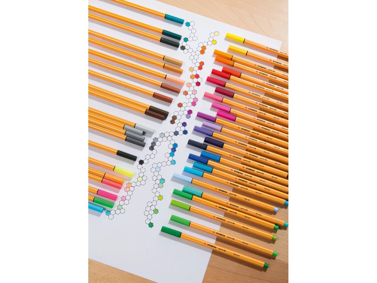 STABILO Fineliner Point 88 0.4mm 8830-1 25+5 neon astuzzio (4006381438674)