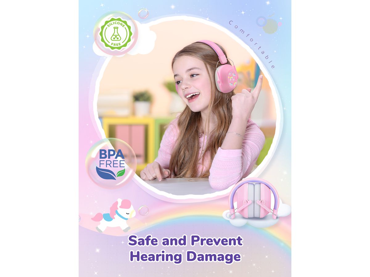 ICLEVER Noise Reduction Ear Muffs C06-2301N-08 IC-EM01, 26dB, pony (6934911796544)