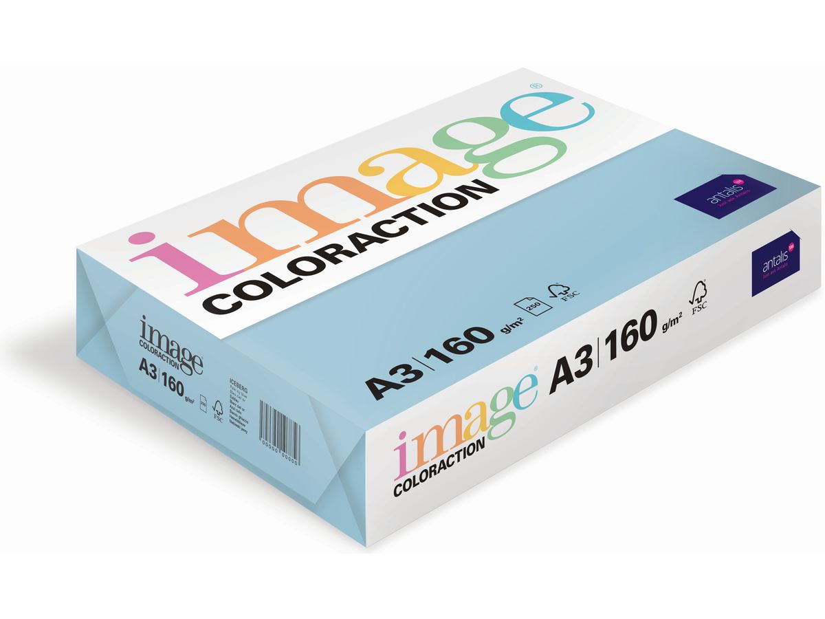 IMAGE COLORACTION Carta per copie Iceberg A3 294560 160g, blu 250 fogli (7611115018458)