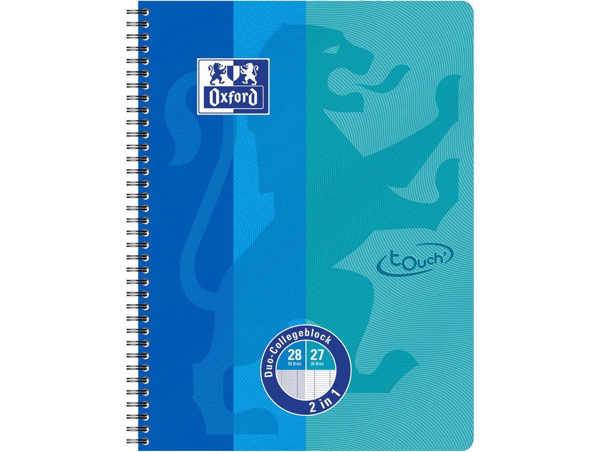 OXFORD Collegeblock Duo Touch A4+ 400101422 ligné, 90g 50/30 flls. (5904017319481)