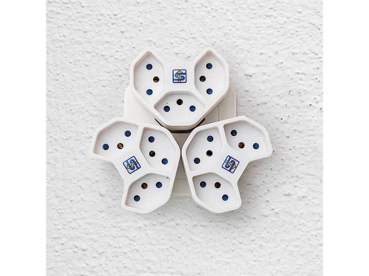 STEFFEN Prise multiple MANTA 14 97 1002 blanc, rotatif, 3xT13 (7611007145460)