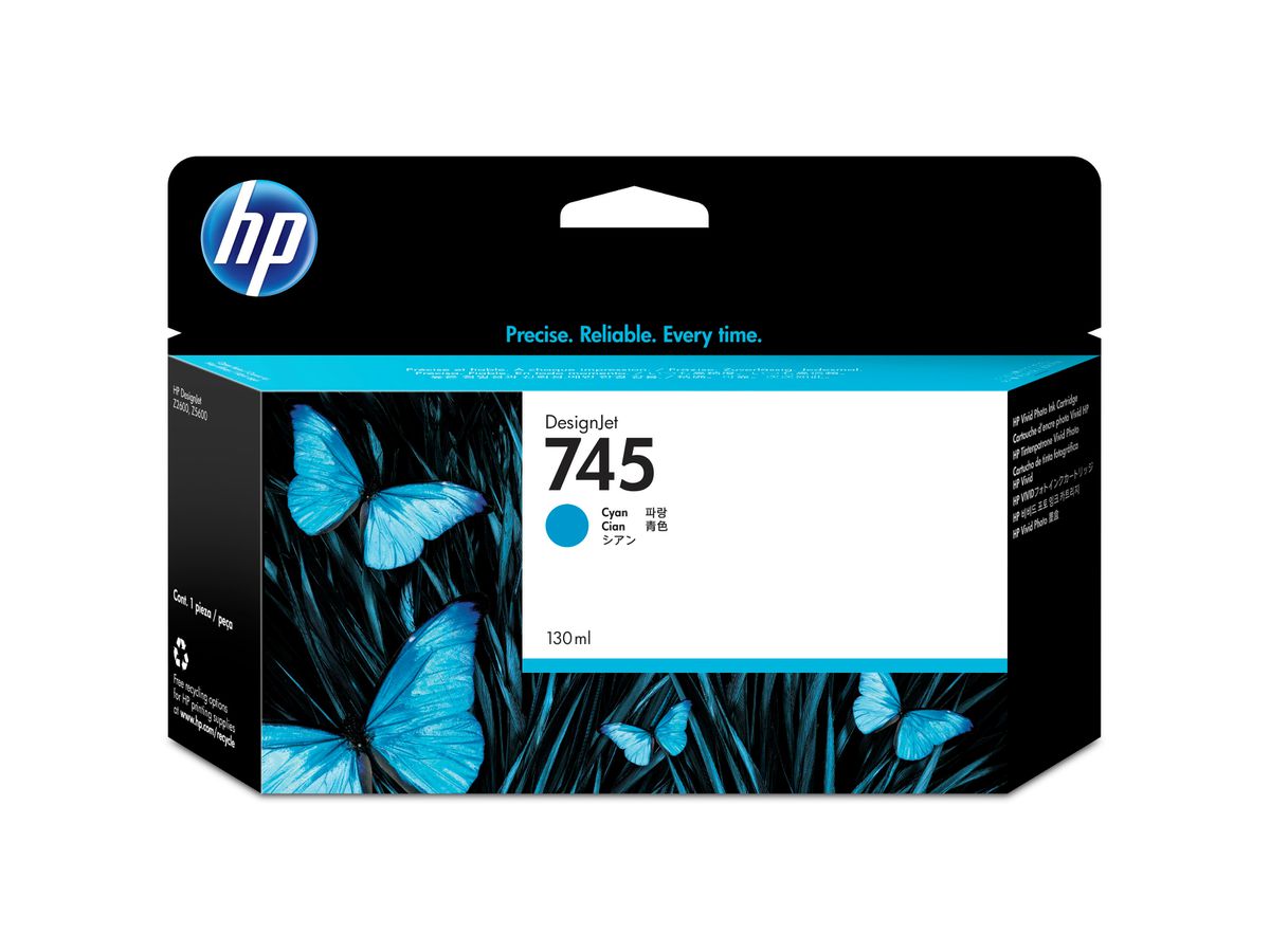 HP Tintenpatrone 745 cyan F9J97A DesignJet Z5600 130ml (0725184104602)