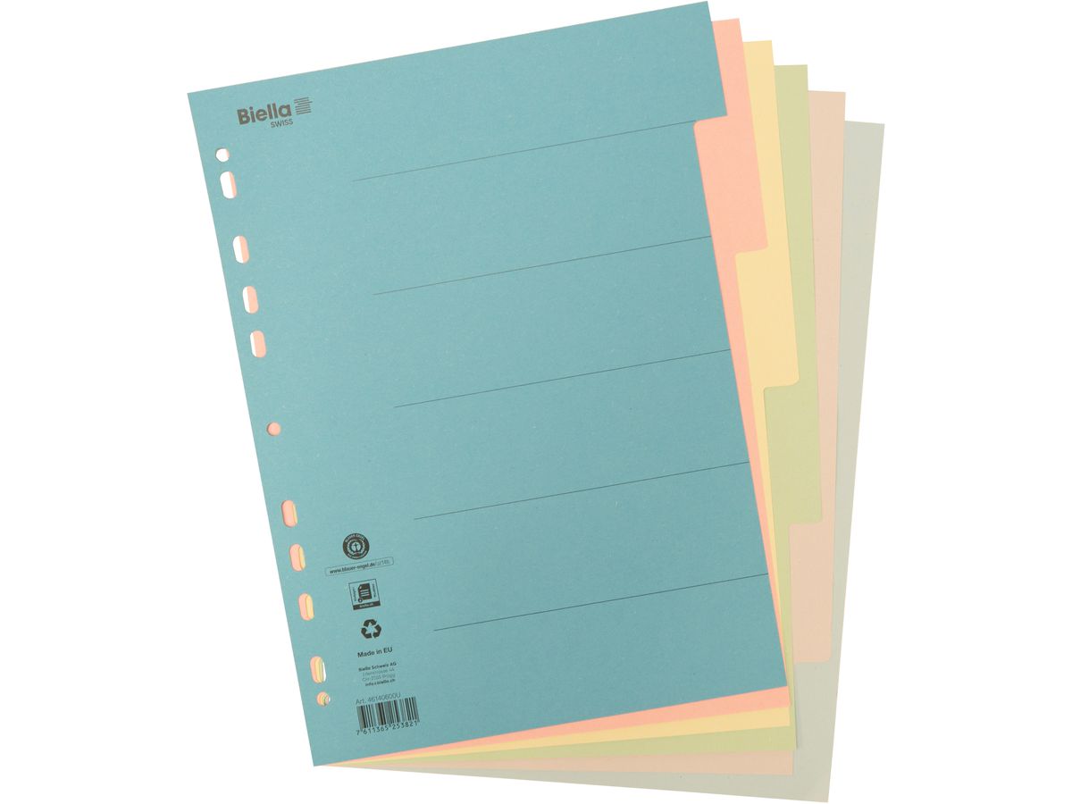 BIELLA Répertoires carton A4 46140600U multicouleurs 6 pcs. (7611365253821)