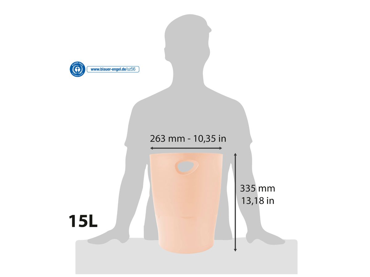 EXACOMPTA Cestino Ecobin 15 l 45361D Aquarel, corallo (9002493037359)