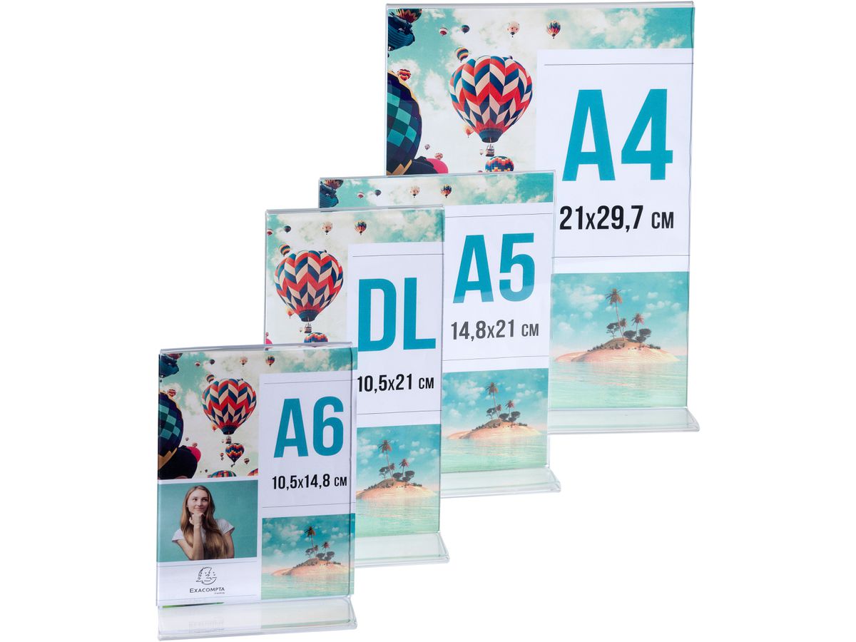 EXACOMPTA Tischaufsteller A5 85158D transparent, T-Form hoch (9002493109292)