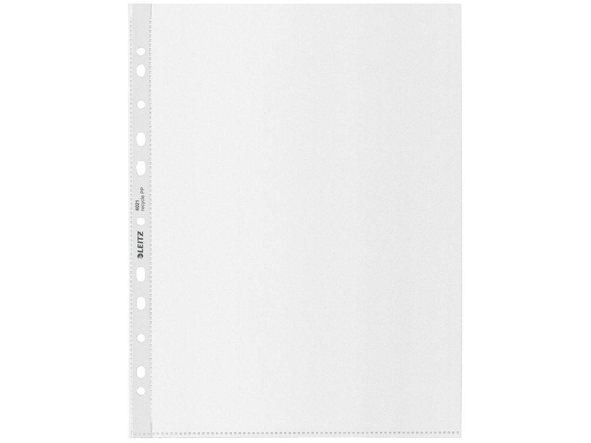 LEITZ Dossier PP Recycle A4 4021-00-03 trasparente, 100my 25 pezzi (4002432128082)