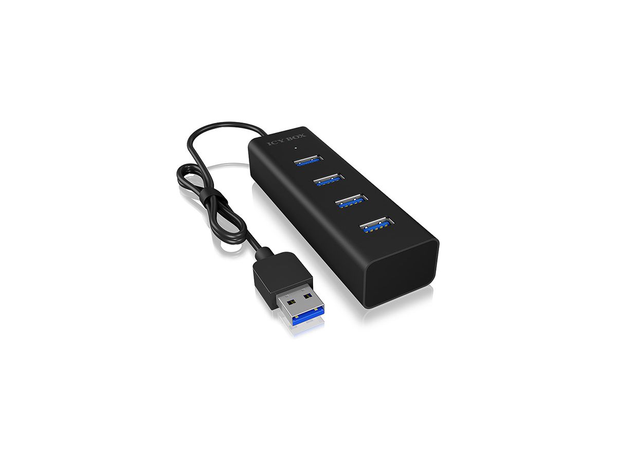 ICY BOX 4 Port Hub Type A USB 3.0 IB-HUB1409-U3 Aluminium black (4250078165873)