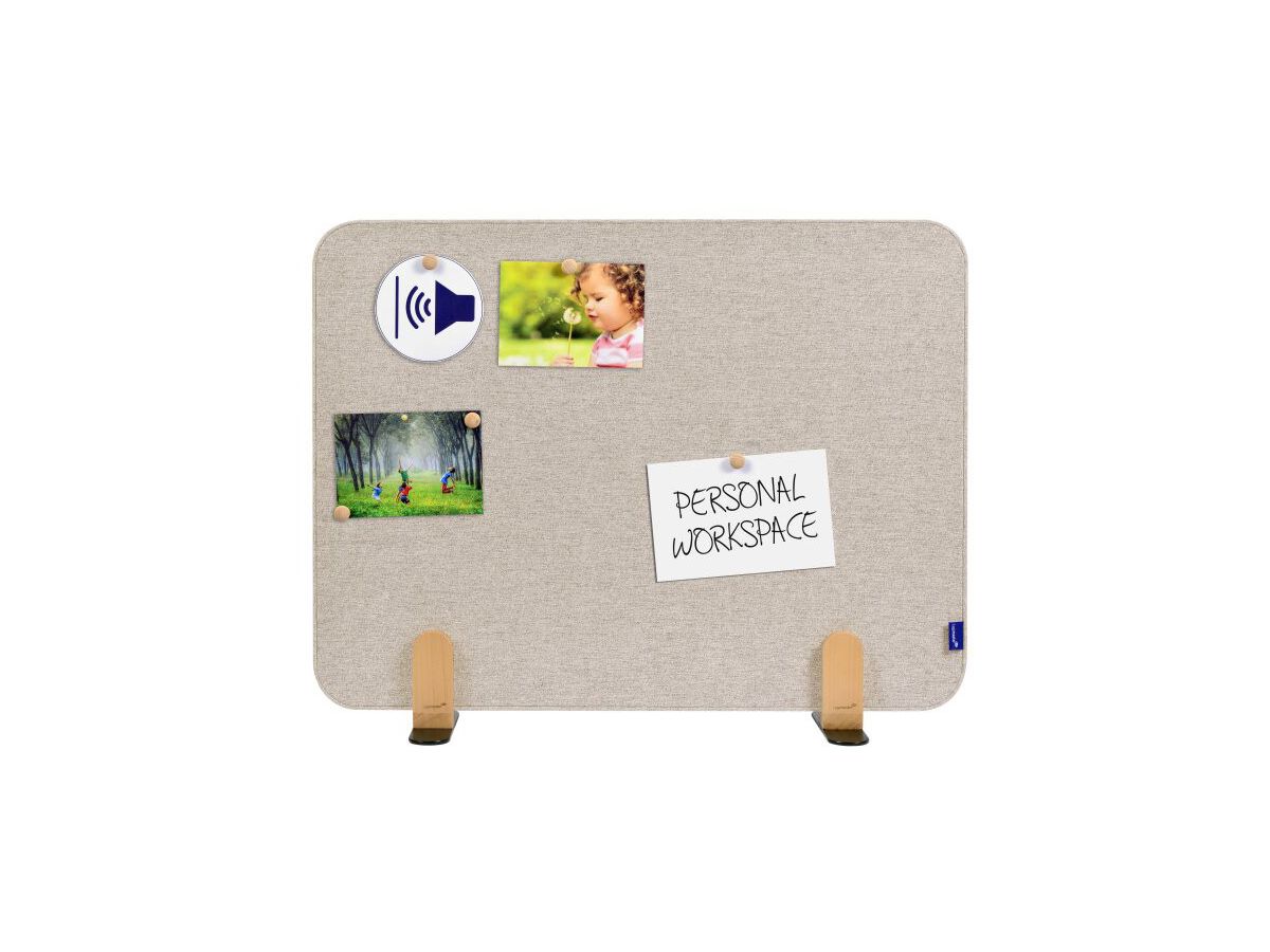 LEGAMASTER Tischtrennwand 80x60cm 7-209833 ELEMENTS, beige, Standfuss (8713797101226)