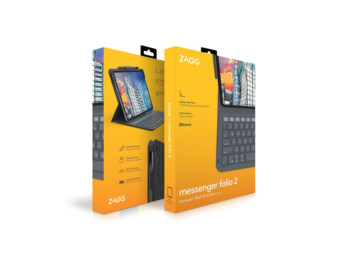ZAGG Messenger Folio 2 for iPad 103010823 10.9 (Gen10),11(A16), CH (0840056174276)