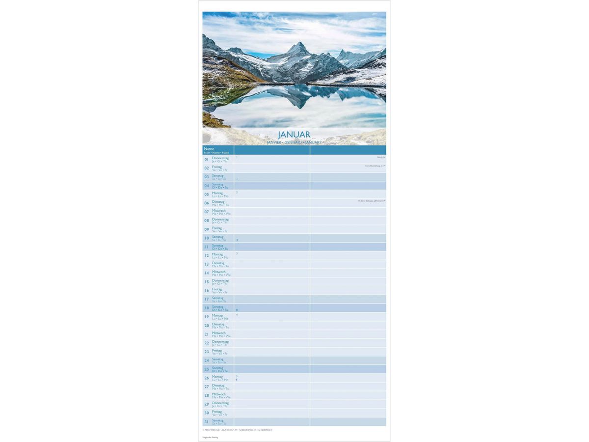 ALPHA EDITION Familienplaner 2026 160329 Glücksmomente ML 19.5x45cm (4069095003293)