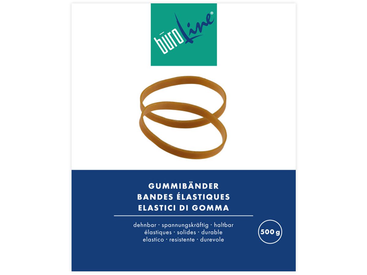 BÜROLINE Gummibänder 50x1,3mm 155414 braun, ø 30mm 500g (7612532016508)