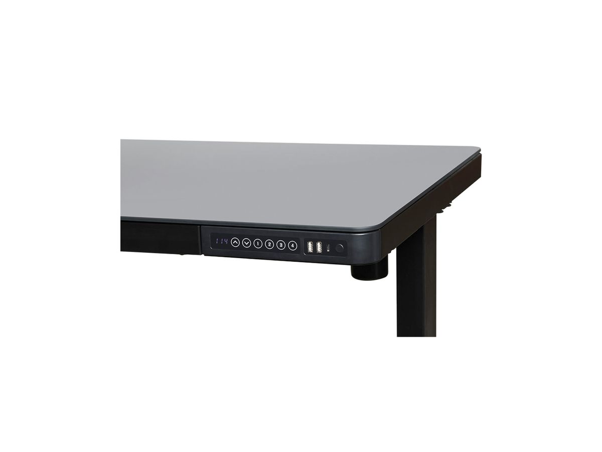 CONTINI Bürotisch ET118 120x60cm 102197 schwarz, Glas (9470102197006)