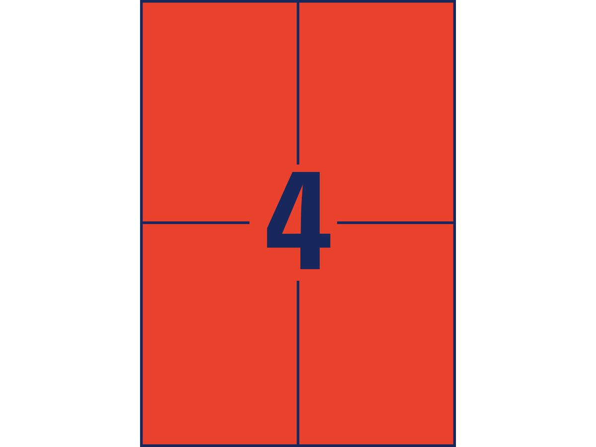 AVERY ZWECKFORM Etiketten 105x148mm 3456 rot 400 Stück (4004182034569)