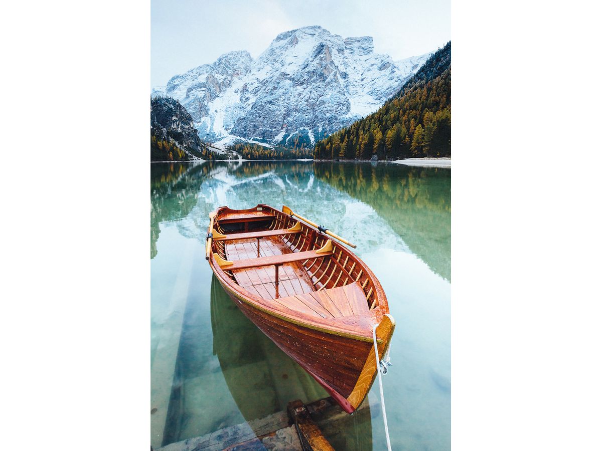 ABC Glückwunschkarte Blanko B6 51853 Boot auf Bergsee (7611119212463)