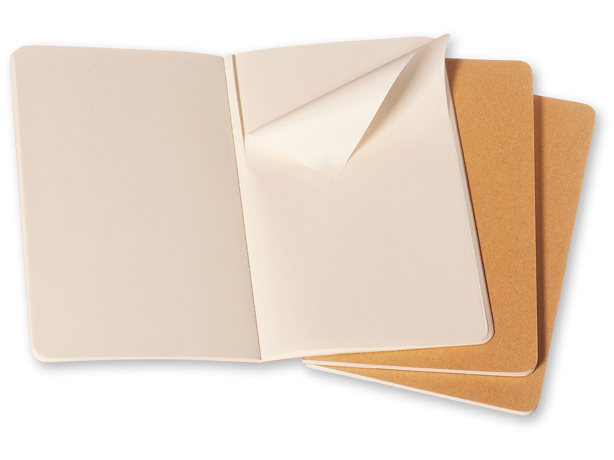 MOLESKINE Notizheft Cahier A5 500-7 blanko, natur 3 Stück (9788883705007)