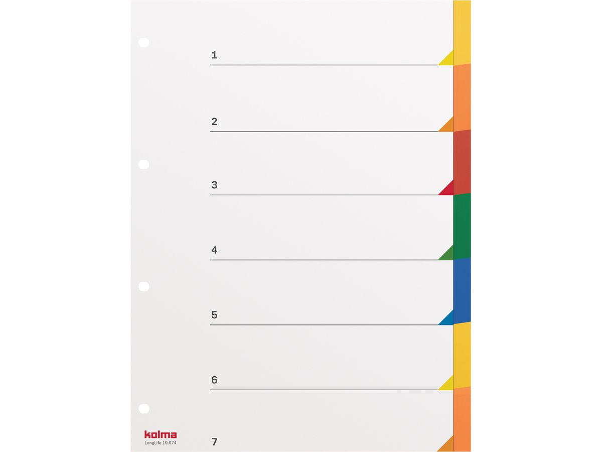 KOLMA Répertoires LongLife A4 19.074.20 multicouleur 7 div. (7611967190494)