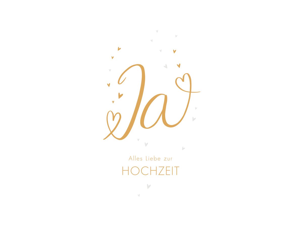 ABC Hochzeitskarte B6 51657 Ja mit Herzen (7611119215587)