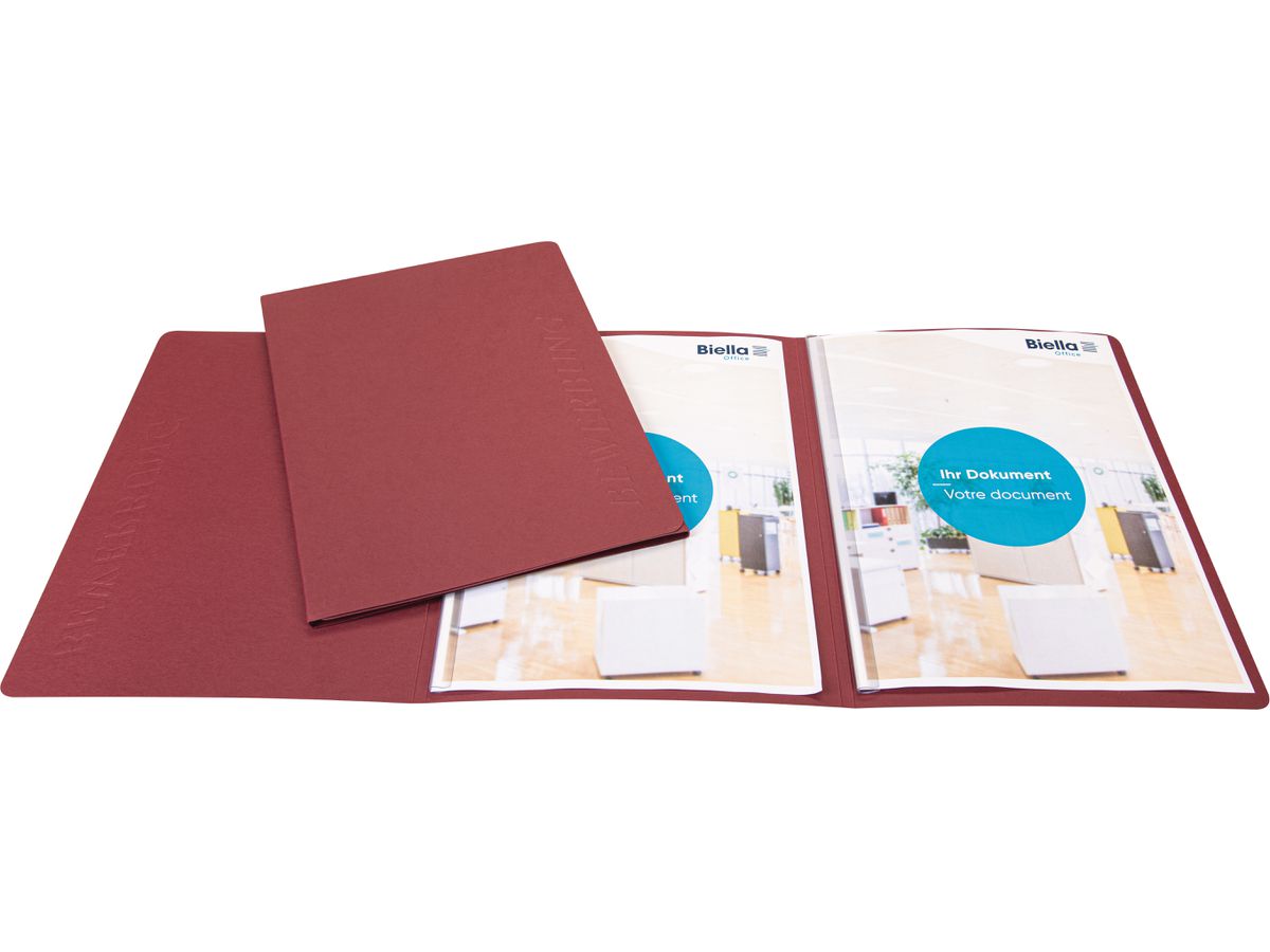 BIELLA Bewerbungsmappe A4 4975847BIBU weinrot, 3-teilig (7611365473205)