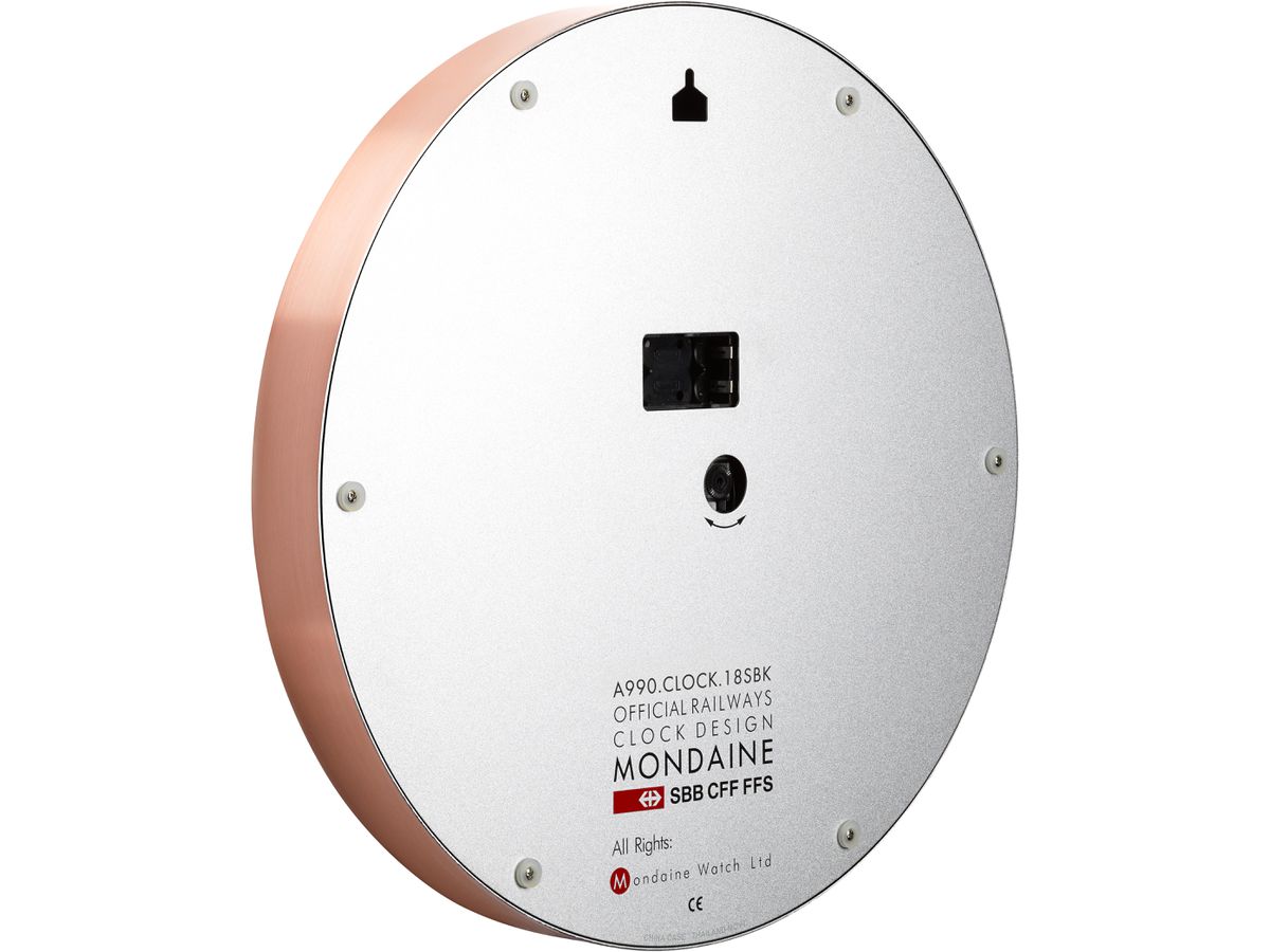 MONDAINE Orologio da parete 250mm A990.18SBK bianco/oro rosa (7611382602398)