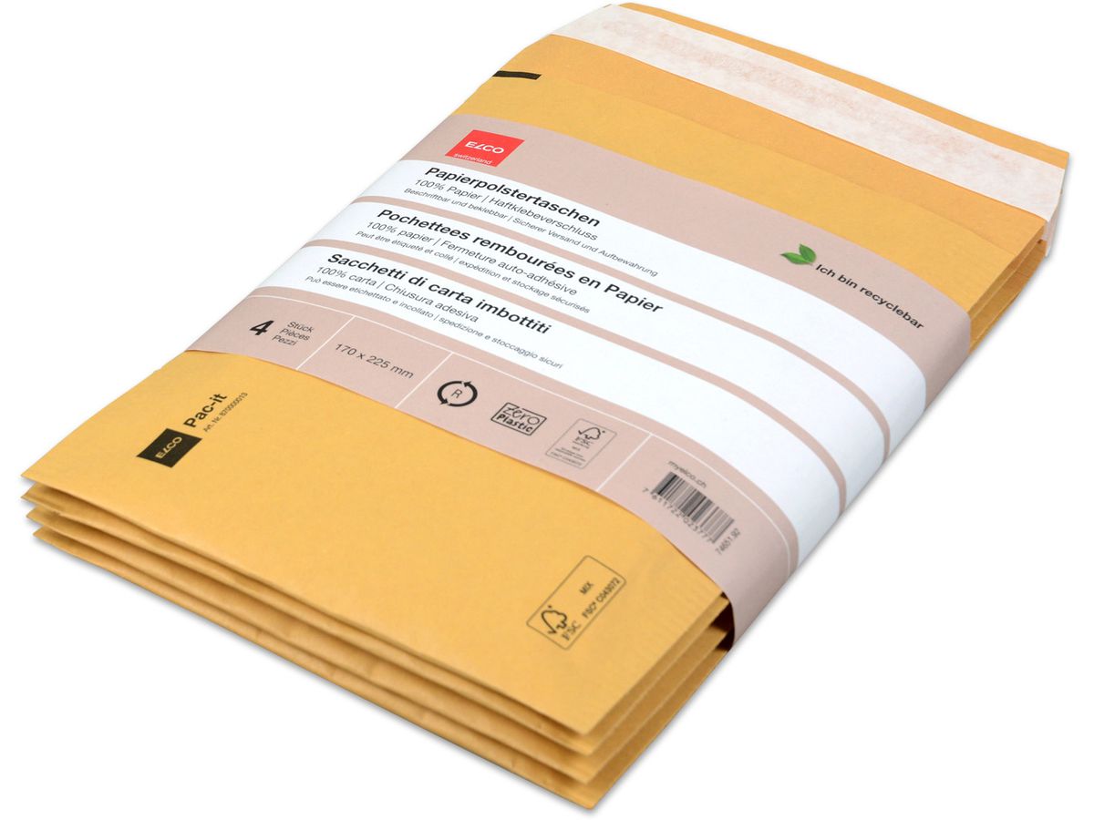 ELCO Papierpolstertasche 74651.92 170 x 225mm, braun 4 Stk. (7611722023777)