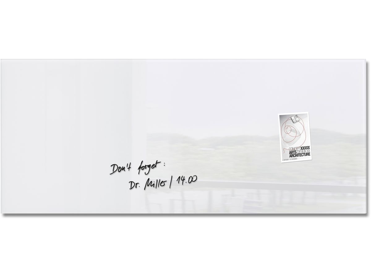 SIGEL Glass Calamitaboard GL241 bianco 1300x550x15mm (4004360850028)