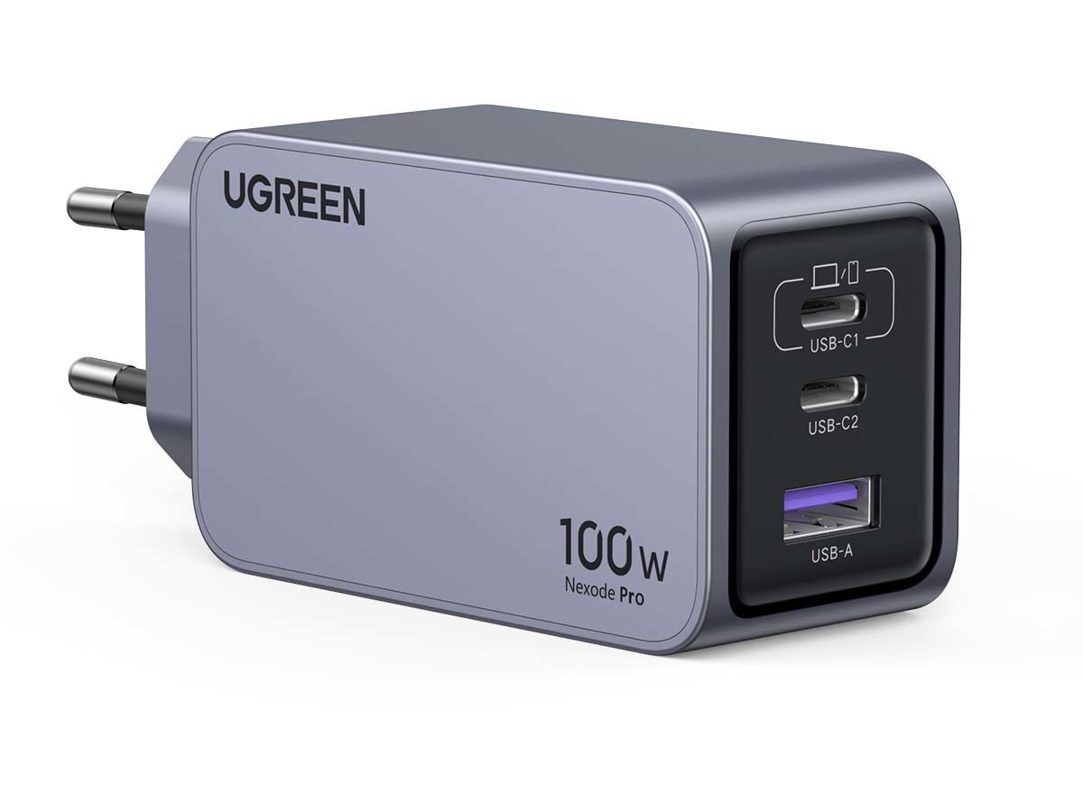 UGREEN USB Wallcharger Nexode Pro 25874 100W, 3-Port,PD,GaN w.Cable (6941876228744)