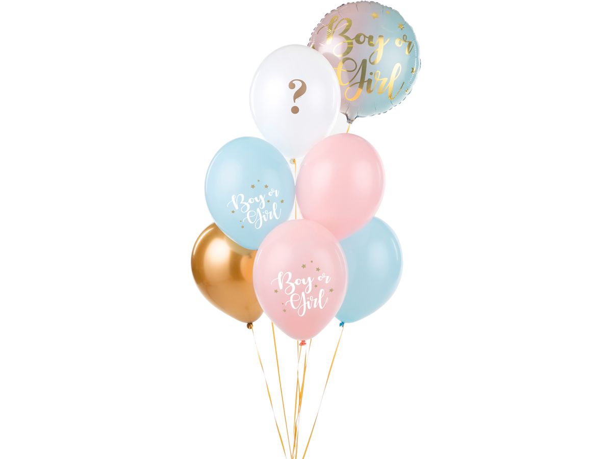 PARTYDECO Palloncini 30cm SB14P3080006 Boy or Girl 6 pezzi (5900779199071)