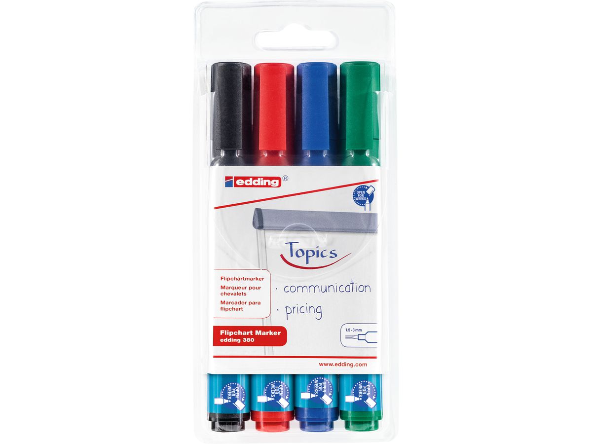 EDDING Flipchart Marker 380 380-E4 4 pcs., étui (4004764013753)