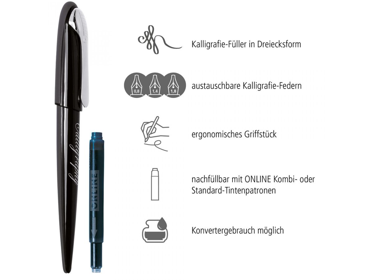ONLINE Füllhalter Set Air 10010 Black (4014421100108)