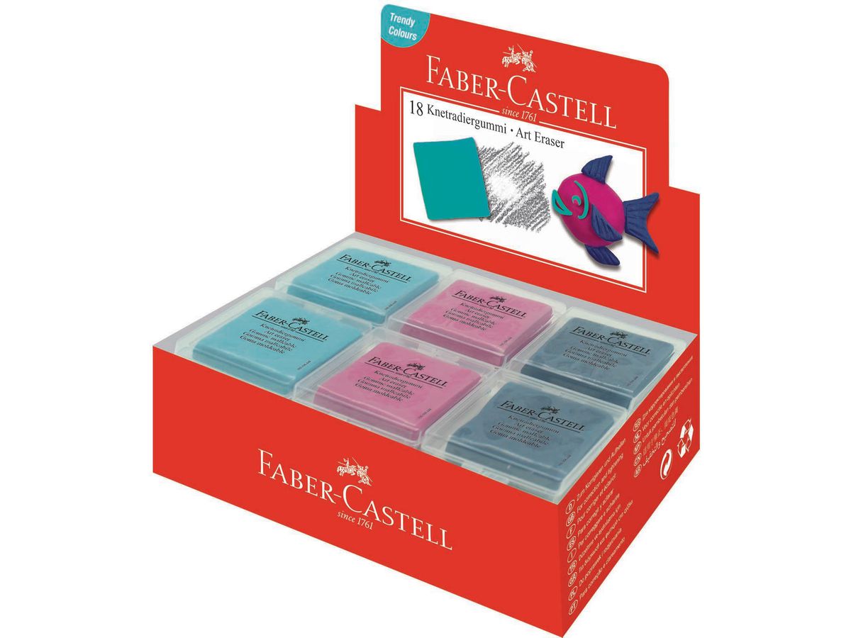 FABER-CASTELL Radierer Art Eraser 127124 farbig assortiert (9555684679703)