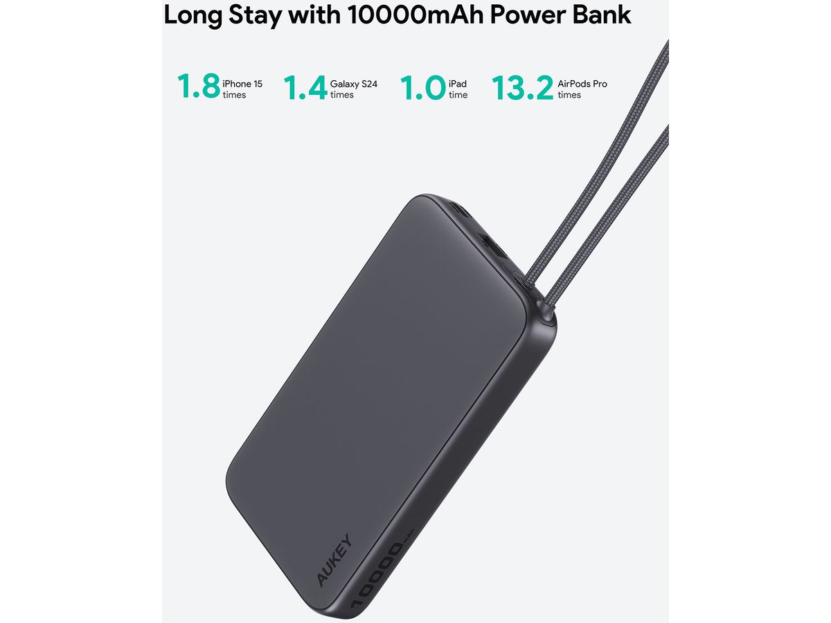 AUKEY Spark Sling 10000mAh PB PB-Y53 15W PD, Bild-in-USB-C Cal.Gr (0689323787968)