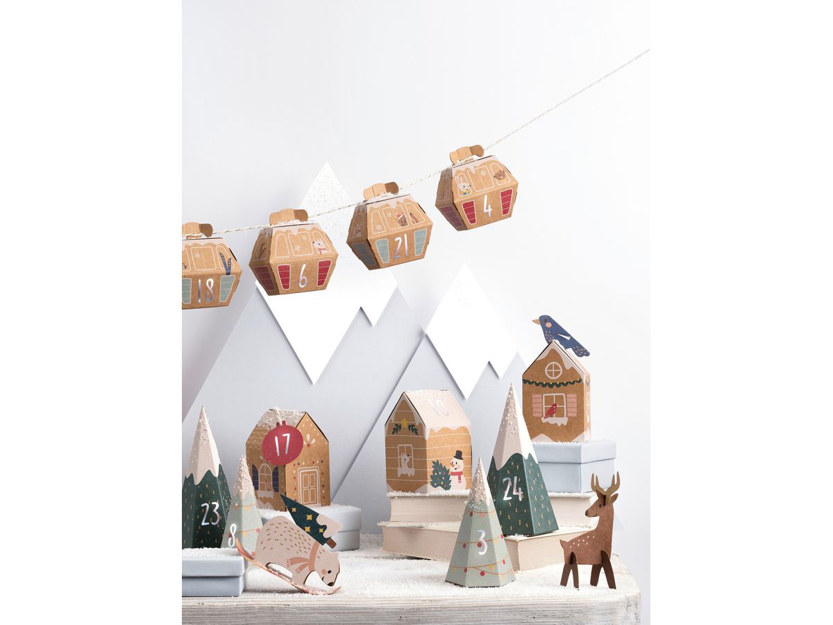 FOLIA Adventskalender Bastelset 9388 VILLAGE IN THE SNOW (4001868129649)